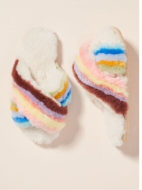 EMU Australia Mayberry Rainbow Slippers anthro free people size 7/8 women’s